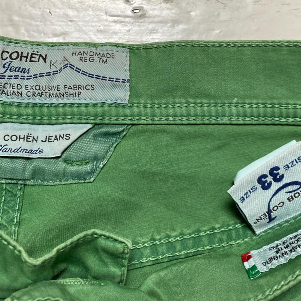 Jacob Cohen Green and Blue Jeans Shorts (W 33)