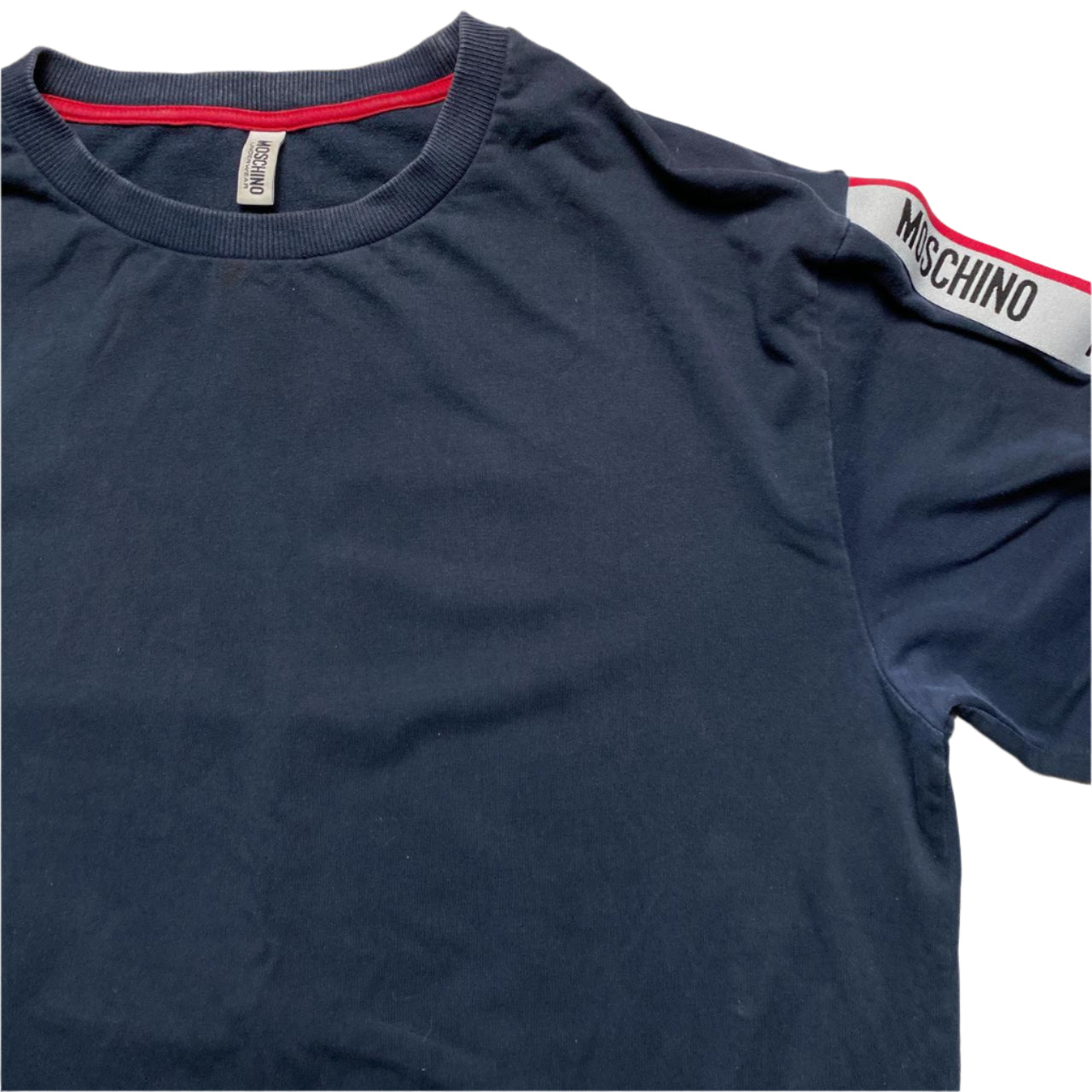 Moschino Navy Taping Repeat Spellout Jumper (2XL)