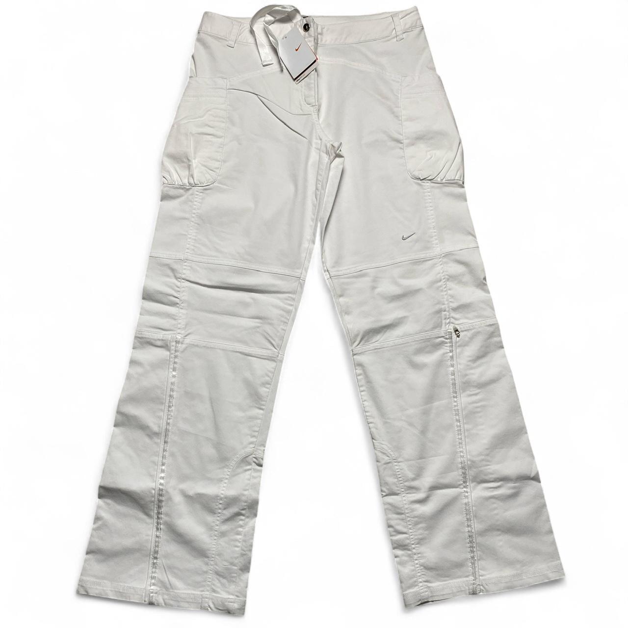 Nike Vintage y2k Womens White and Silver Small Swoosh Cargo Trousers (12)