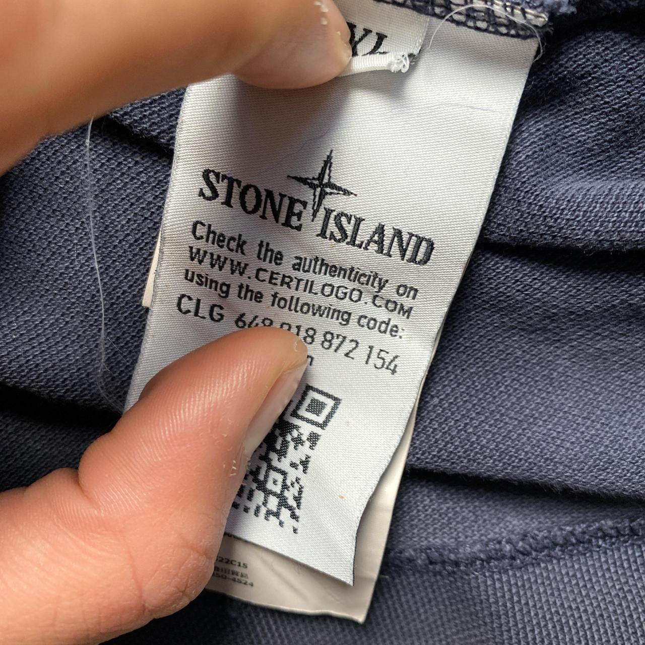 Stone Island Navy and White Polo Shirt