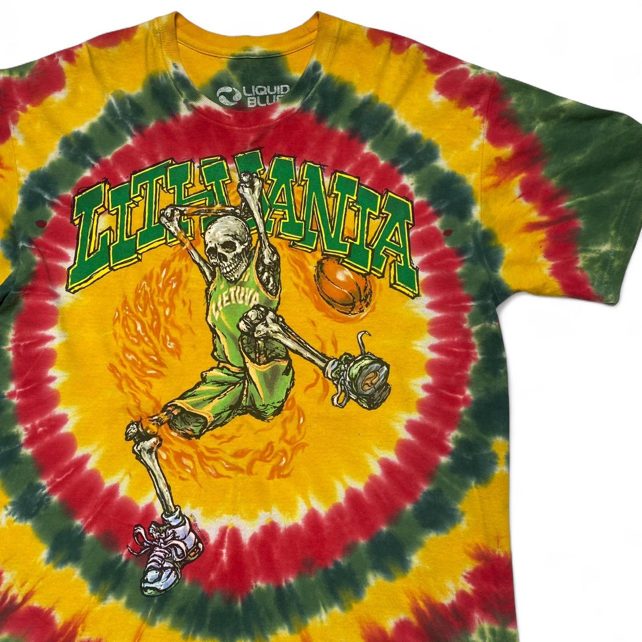 Liquid Blue NBA Lithuanian Basketball multicoloured Tie dye T Shirt (L)