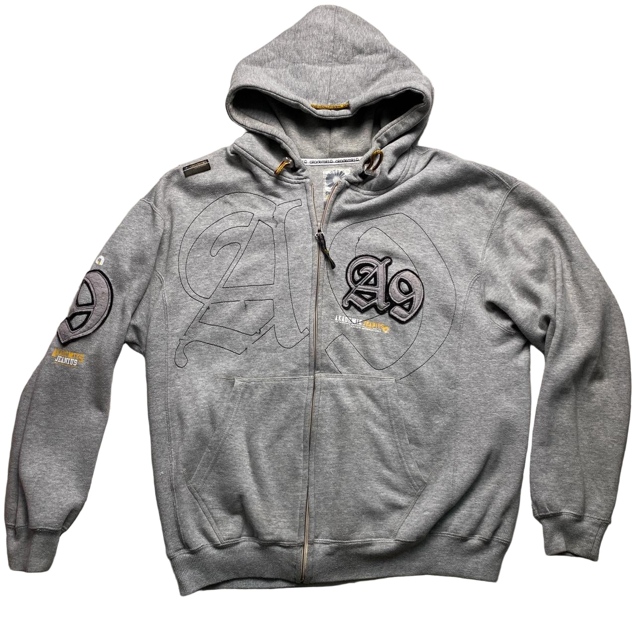 Akademiks A9 Grey and Black Hoodie (L)