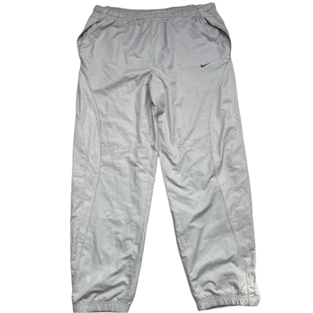 Nike Shox Silver and Green Vintage y2k Shell Trackpant Bottoms (XL)