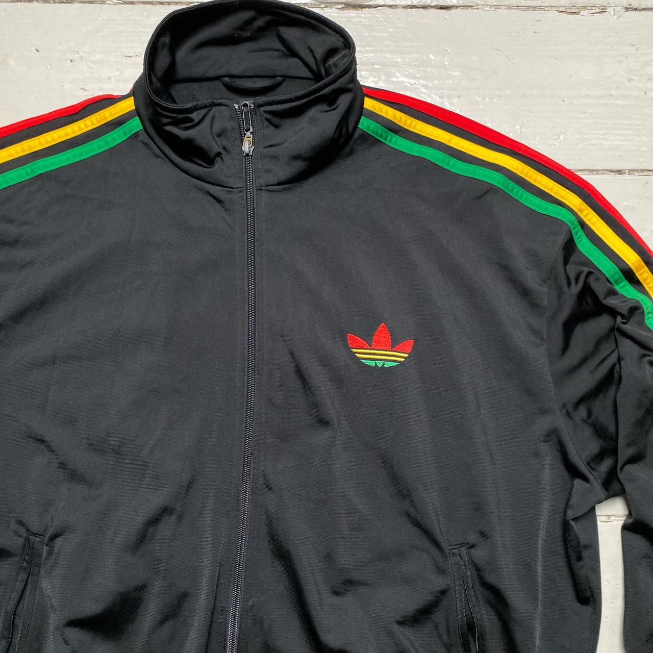 Adidas Originals Rasta Black Red Green and Yellow Stripe Bomber Tracksuit Jacket