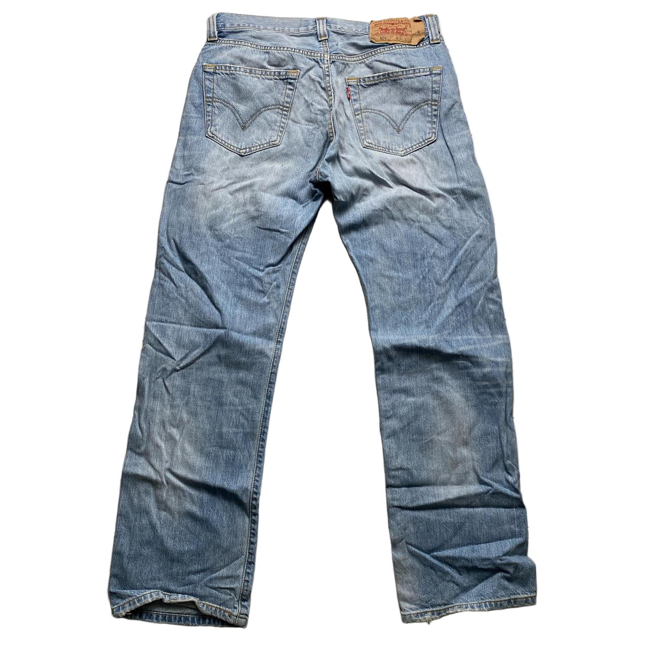 Levis Vintage 501 Baggy Light Blue Stonewash Jeans (32W)