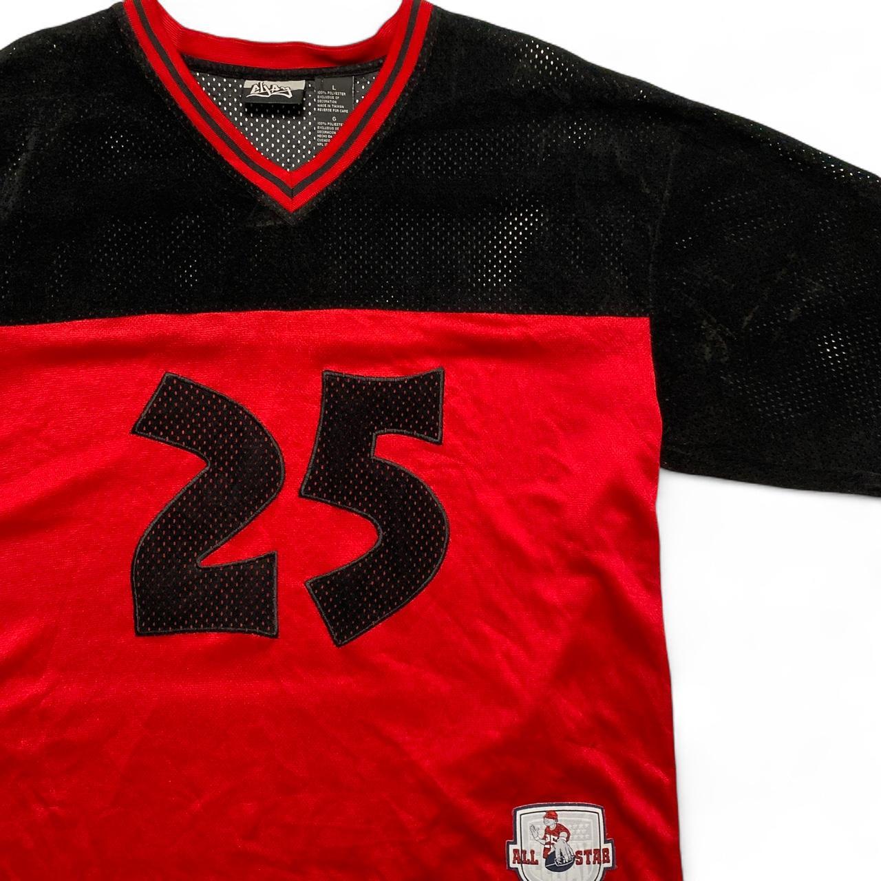Eljay 25 Vintage 90’s y2k Velour Black and Red All Star NFL Jersey (L)