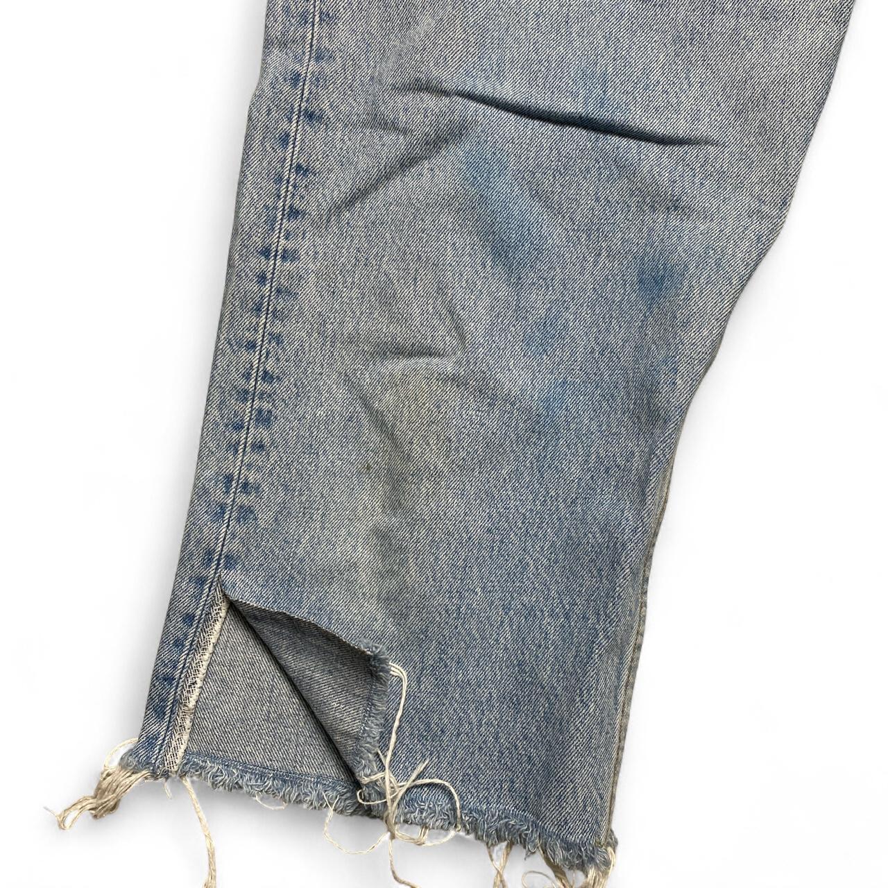 Levis 501 Vintage Light Blue Wash Denim Cut Down Jorts 3/4 Shorts (36W)