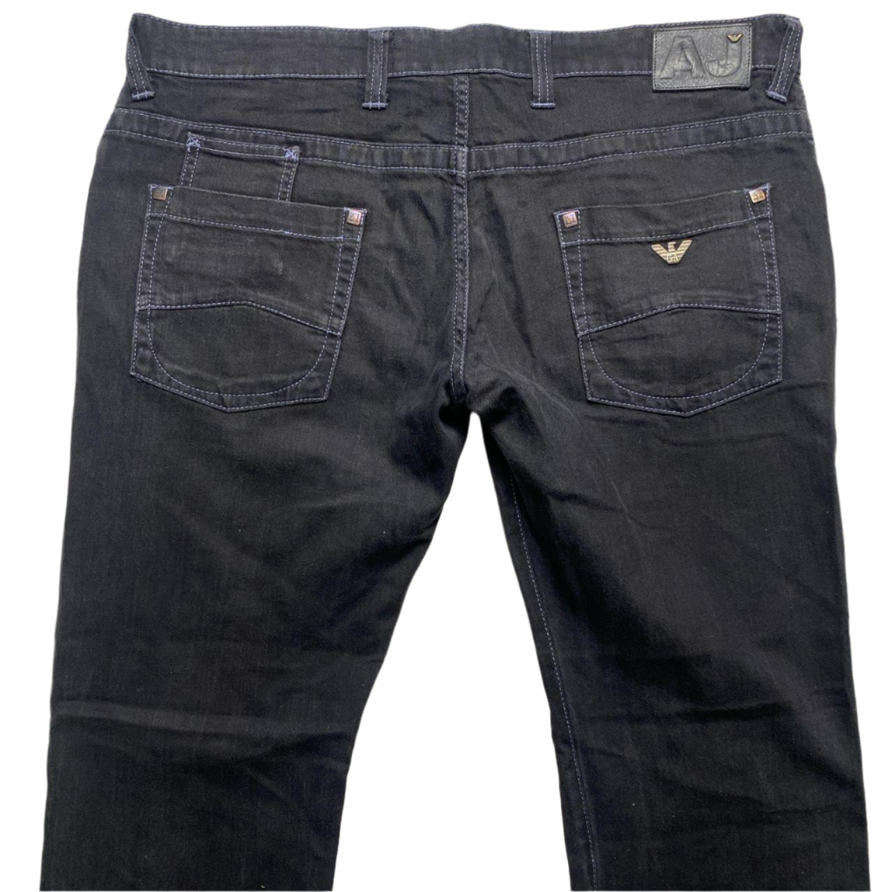 Armani Black Comfort Fit Baggy Jeans (38W)