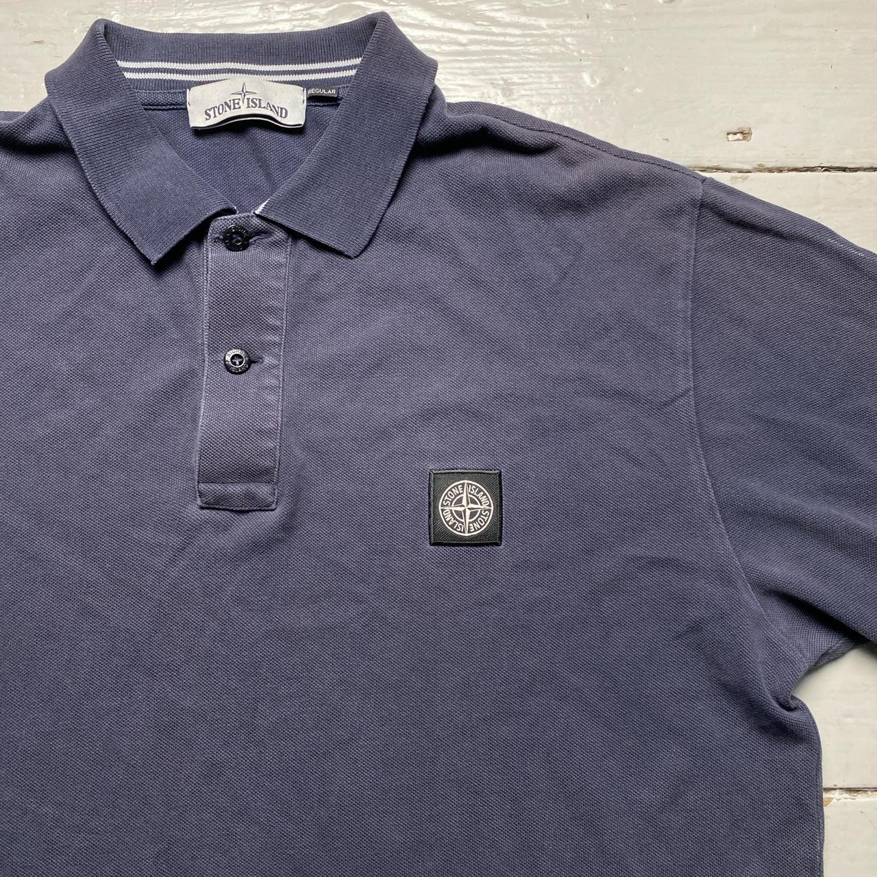 Stone Island Navy and White Polo Shirt