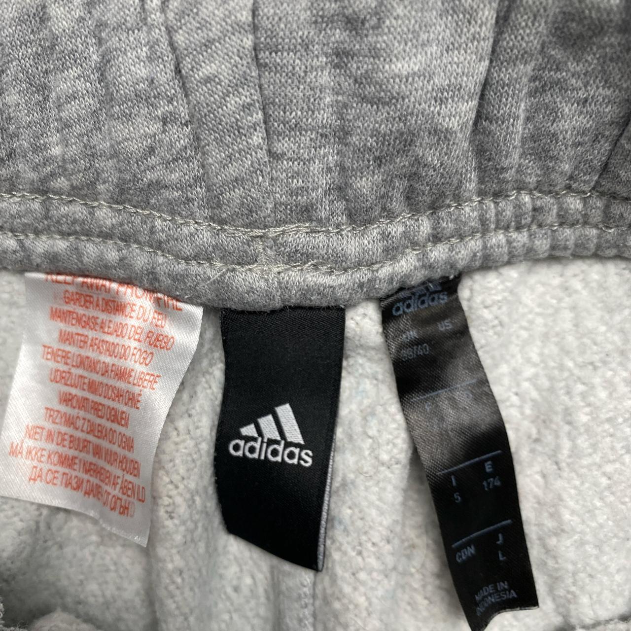 Adidas Grey and White Stripe Joggers (M)