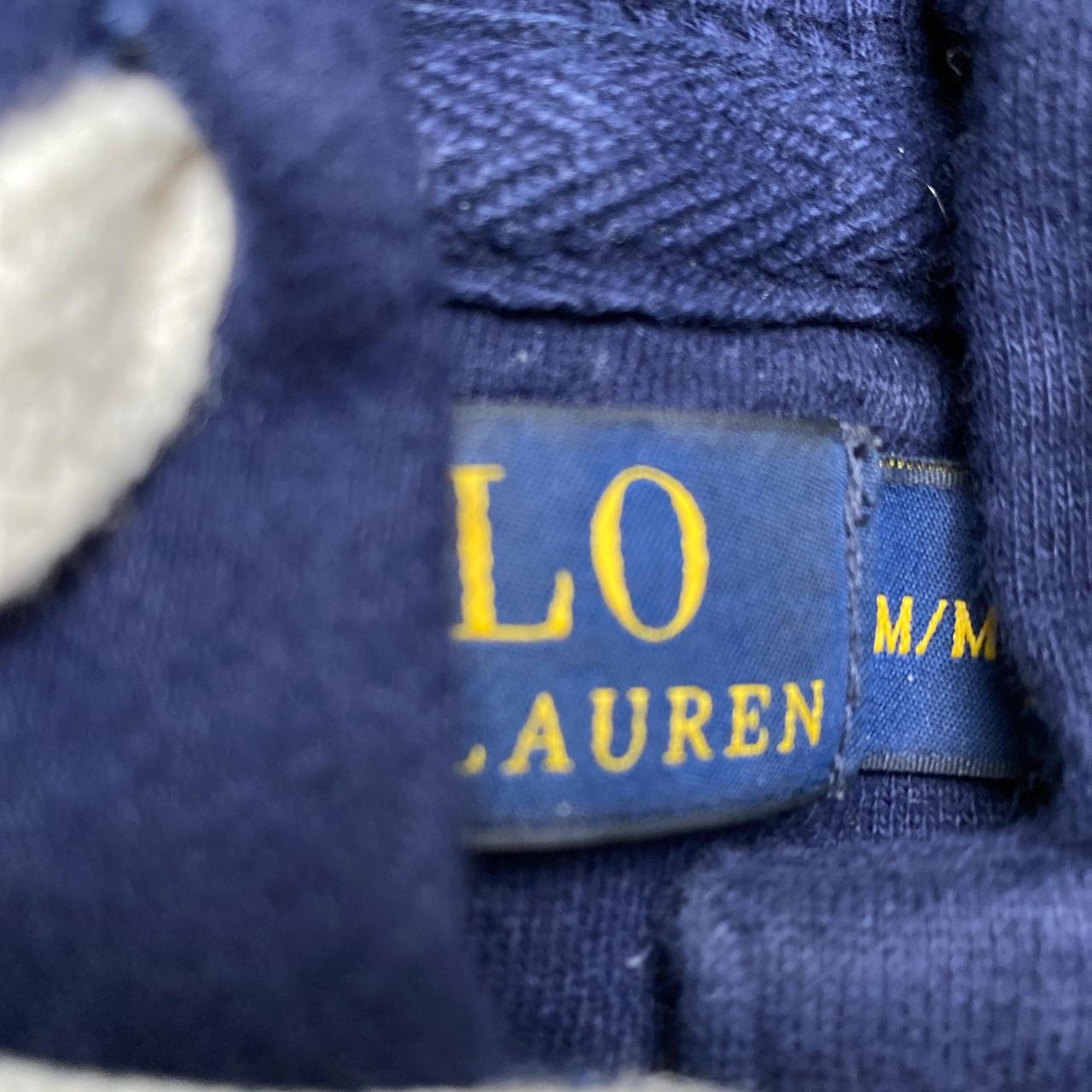 Ralph Lauren Polo Navy and Yellow Stripe Green Pony Hoodie (M)