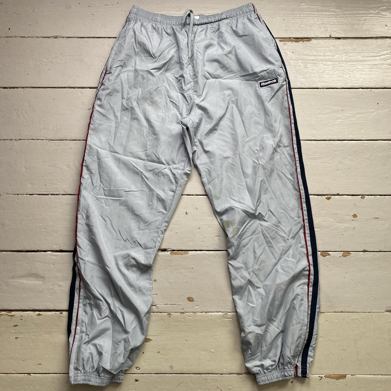 Reebok Silver Navy and Red Shell Trackpant Baggy Bottoms