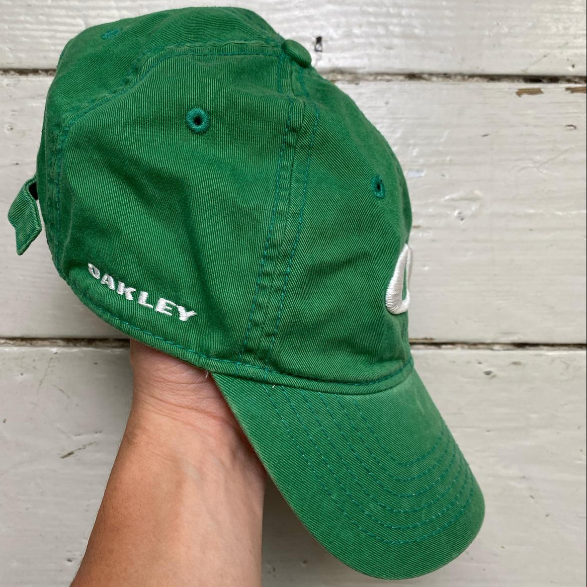 Oakley Green and White Baseball Cap