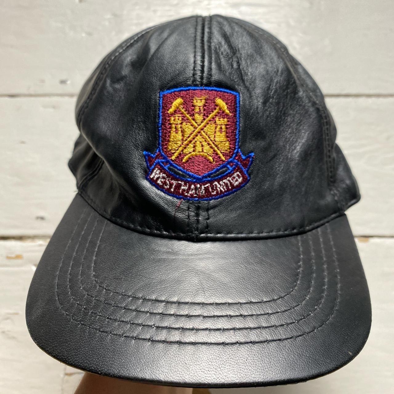 Vintage Leather 90’s Football Club Caps Arsenal West Ham Tottenham and Liverpool