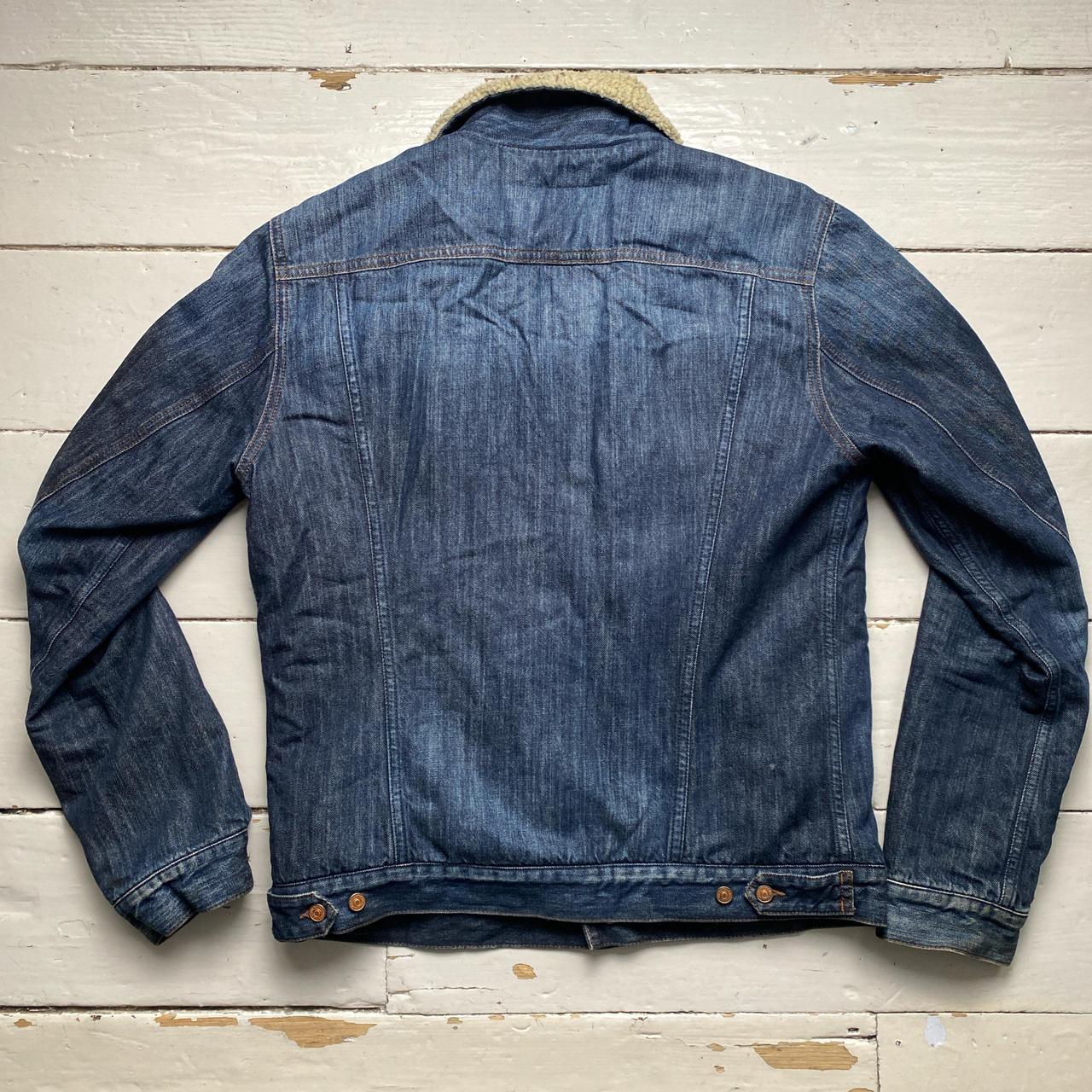 7 For All Man Kind Vintage Denim Sherpa Lined Jacket