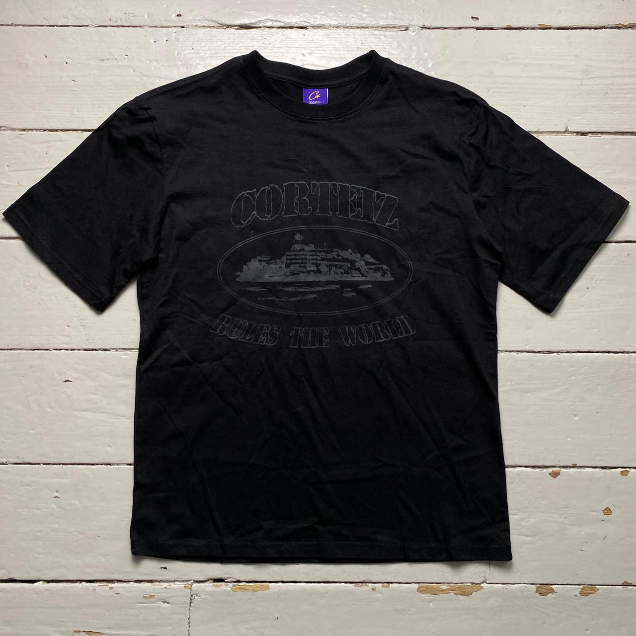 Corteiz Black on Black Alcatraz T Shirt