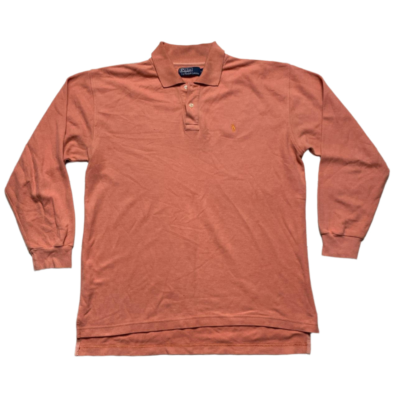 Ralph Lauren Polo Orange Long Sleeve Polo Shirt (XL)