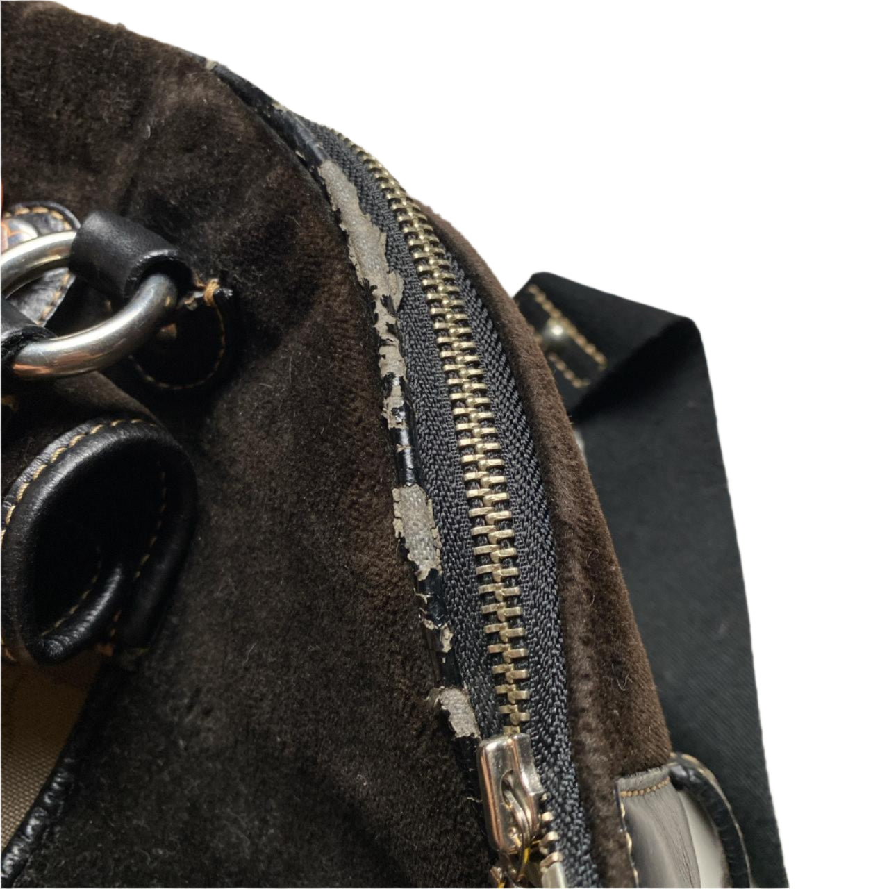 Juicy Couture Brown Suede and Silver Crown Doggy Couture Dog or Cat Holder Travel Bag