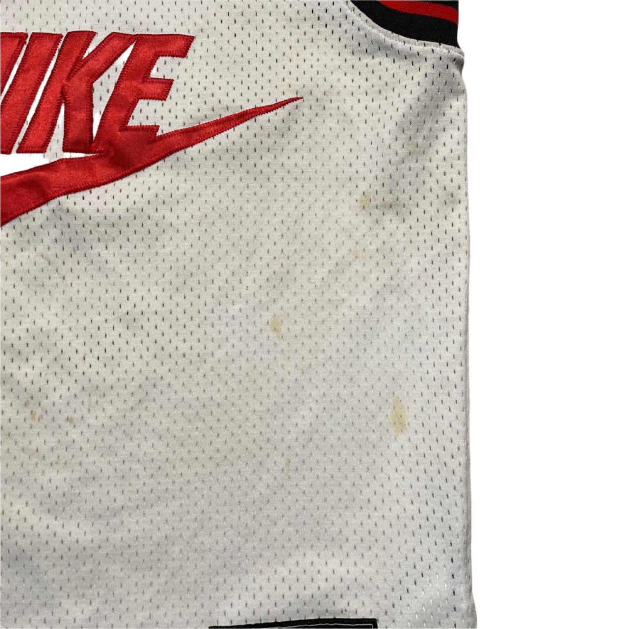 Nike White Red and Black Big Swoosh Basketball Vest (M)