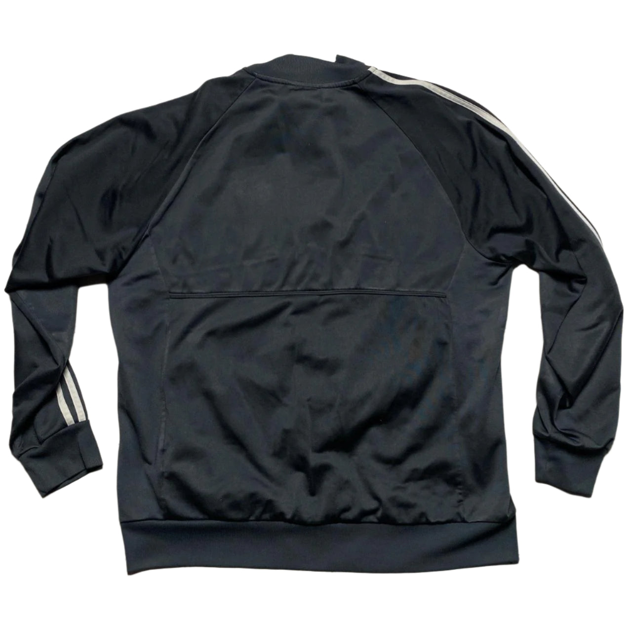 Adidas Football Grey and White Stripe Quarter Zip Jumper (L)