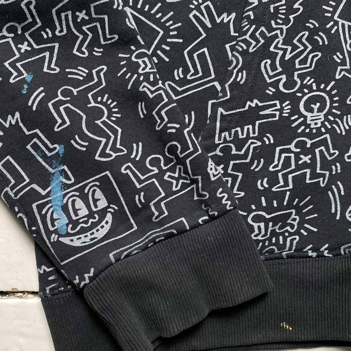 Keith Haring Black and Quite All Over Art Prints Hoodie (XL)
