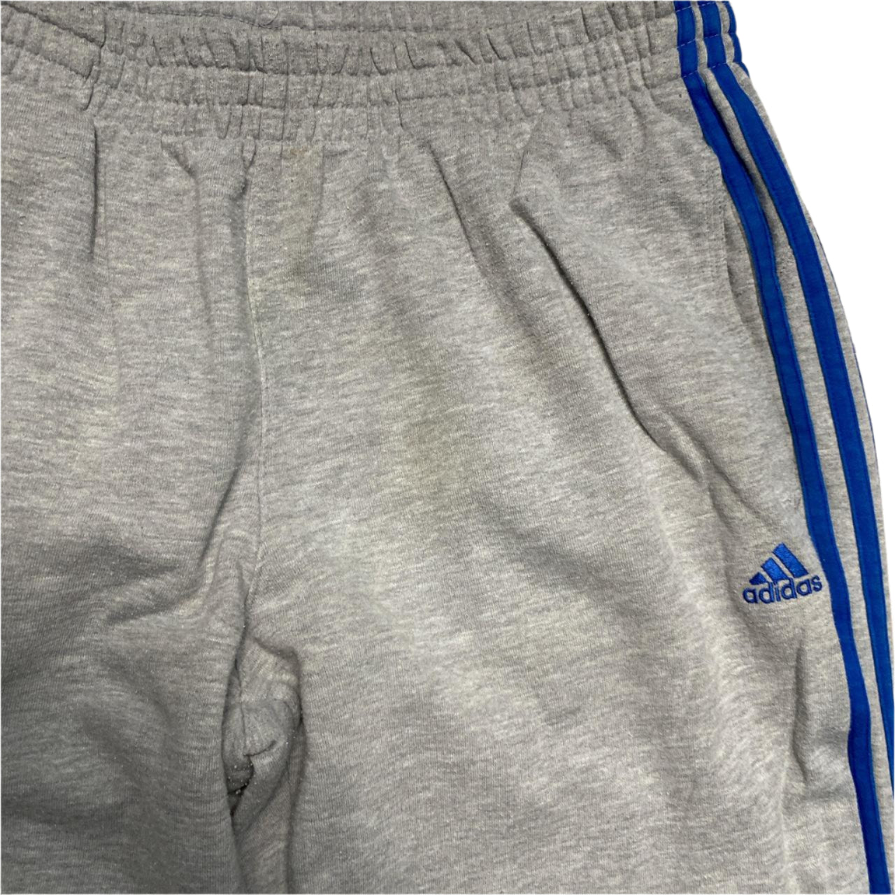 Adidas Grey and Blue Performance Essentials Baggy Joggers (S)