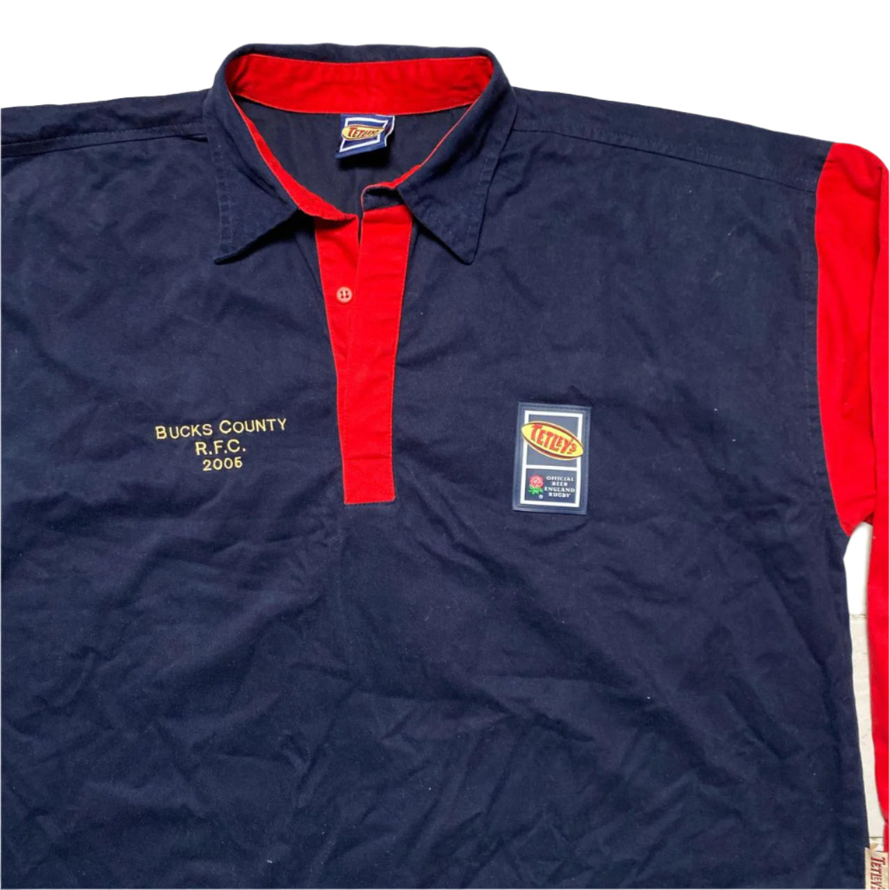 Tetley Bucks County England Rugby Long Sleeve Polo Jersey (XL)