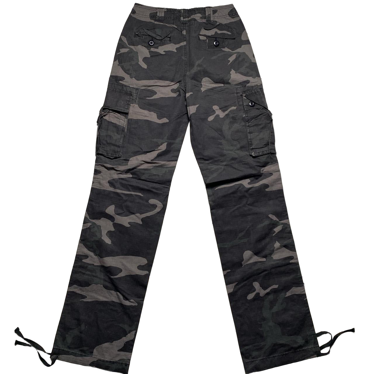 Criminal Damage Dark Green Camouflage Baggy Cargo Combat Trousers (28W/30W)