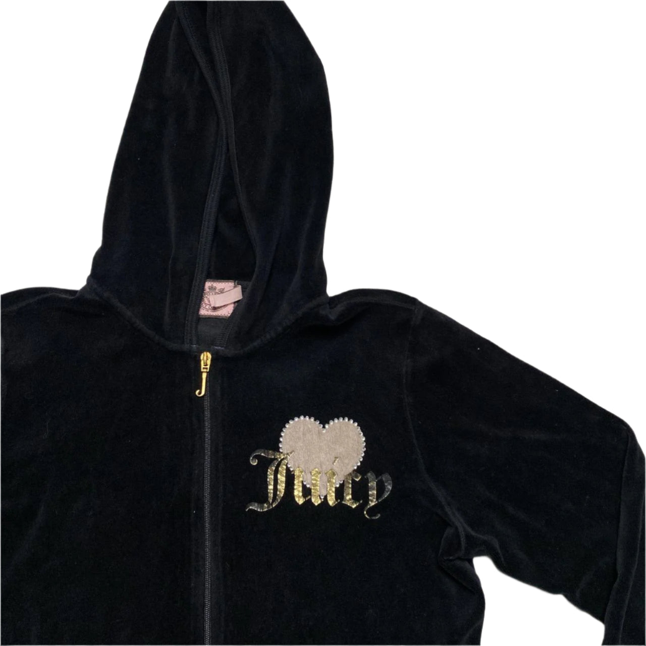 Juicy Couture Choose Juicy Black Velour Hoodie (L)