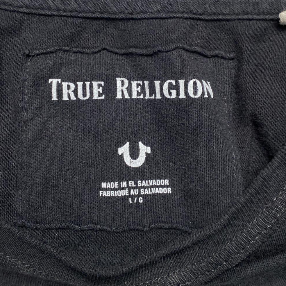 True Religion Long Sleeve Black and Grey T Shirt (L)
