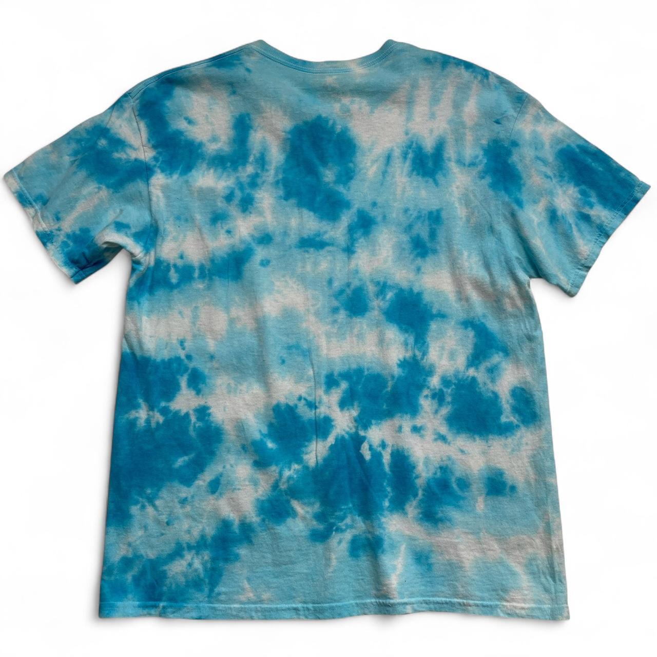 Alice in Wonderland Liquid Blue Shisha Trippy Graphic Tie Dye Blue T Shirt (L)