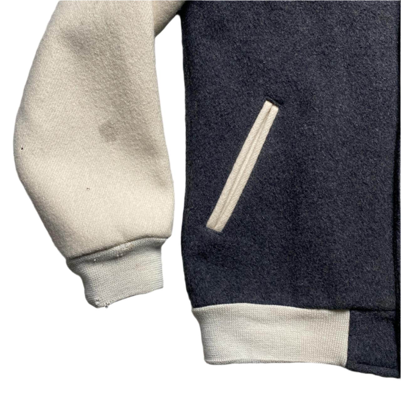 Palace London Wool Bomber Jacket Grey and White (XL)