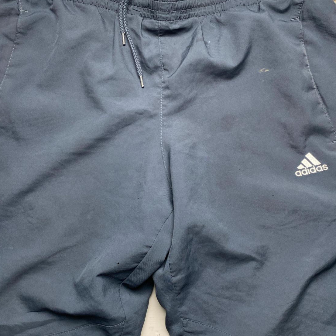 Adidas Vintage Climacool Baggy Grey Yellow and White Shell Trackpant Bottoms (M)