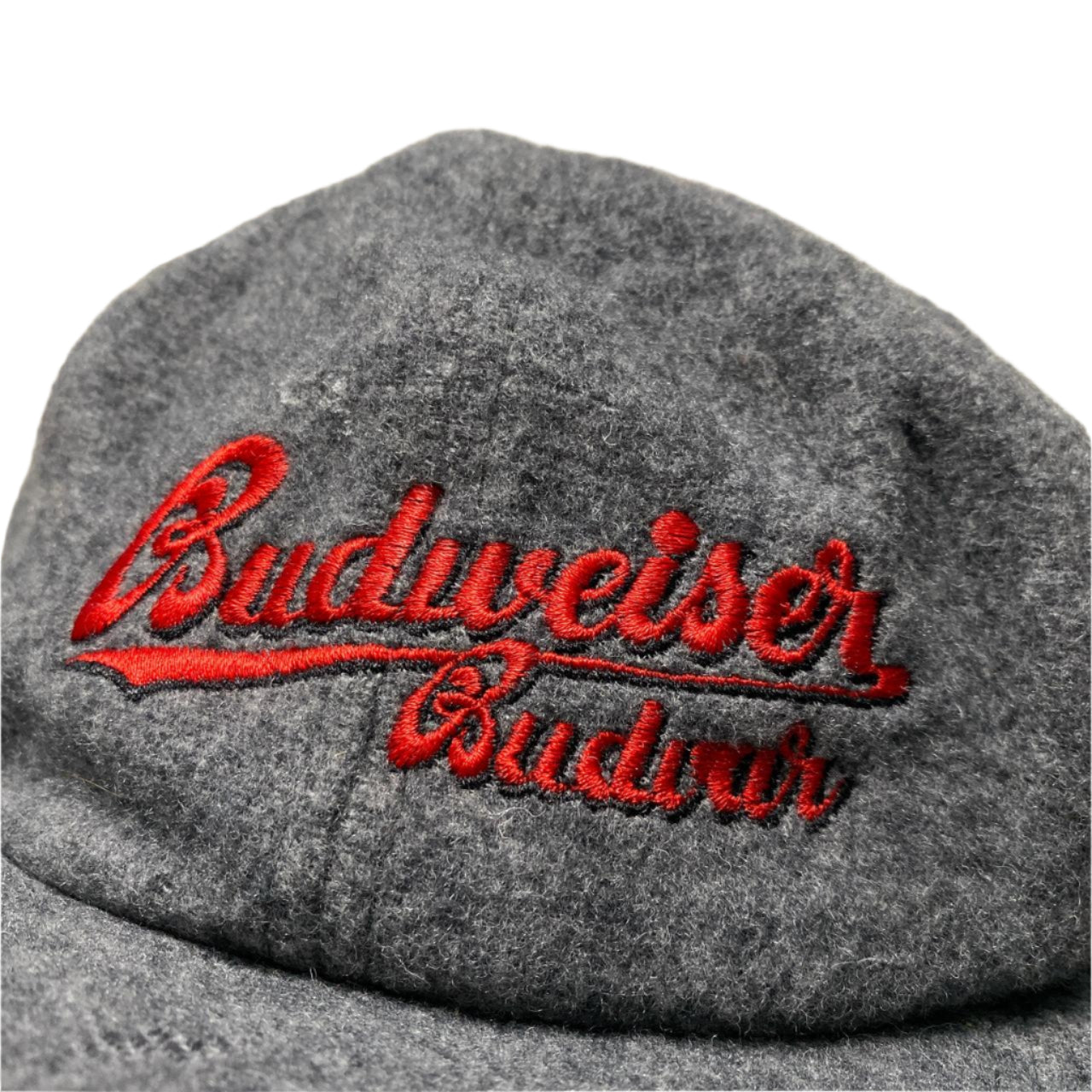 Budweiser Grey Wool and Red Embroidery Cap