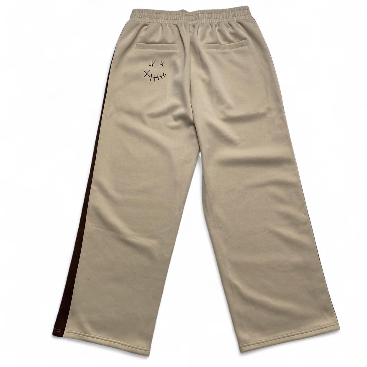 Jehucal Cream and Brown Baggy Trackpant Joggers (L)