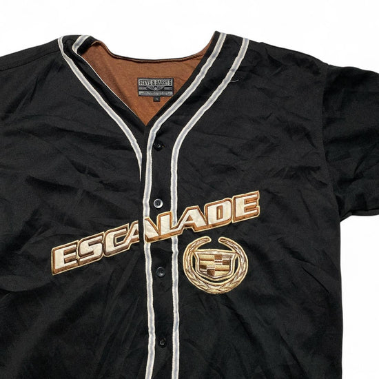 Cadillac Escalade Steve and Barrys Vintage 90’s Y2K Black and Brown Baseball Jersey Button Up Polo (XL)