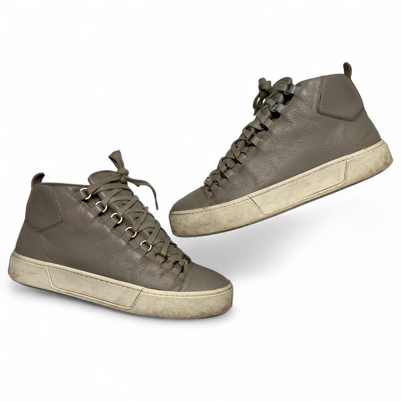 Balenciaga Arena Grey and White High Top Trainers (UK 7)