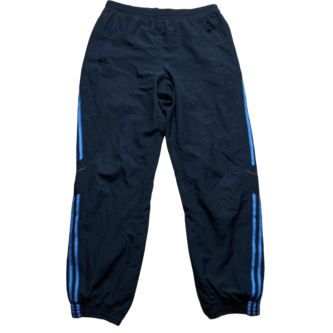 Adidas Baggy Navy and Blue Trackpant Shell Bottoms (S)