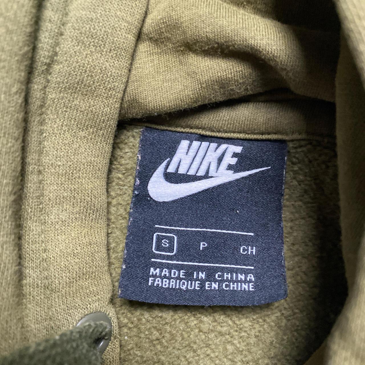 Nike Club Spellout Khaki Green and White Hoodie (S)