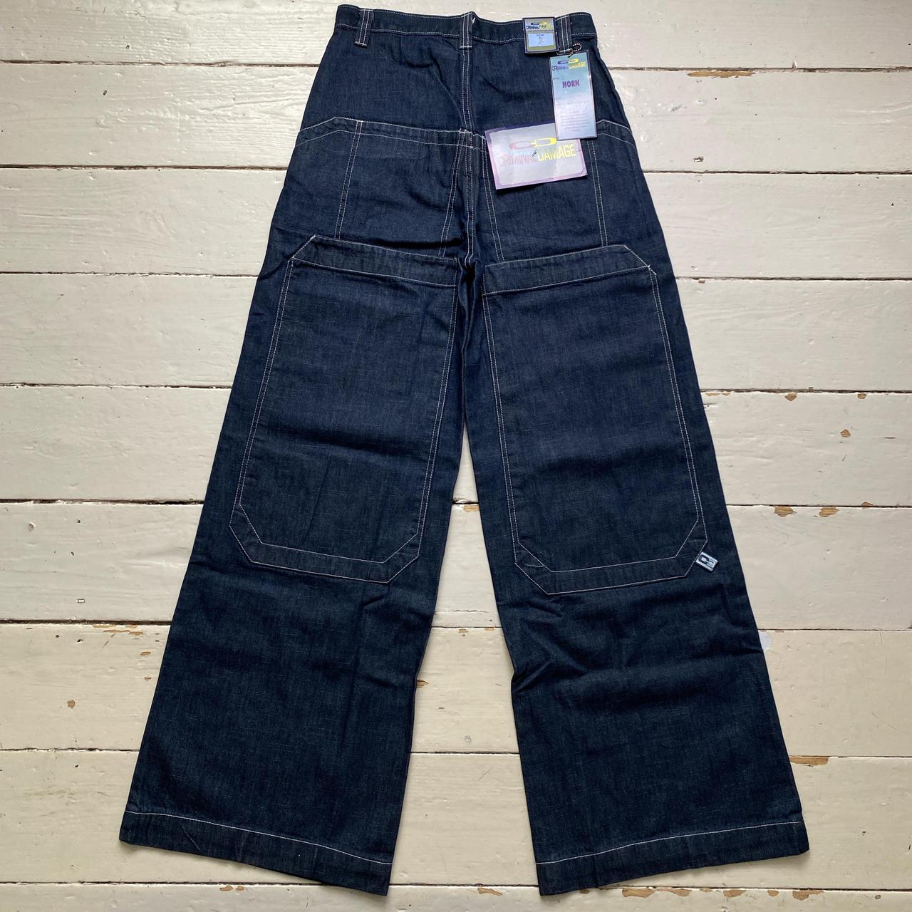 Criminal Damage Big Baggy Navy Jeans
