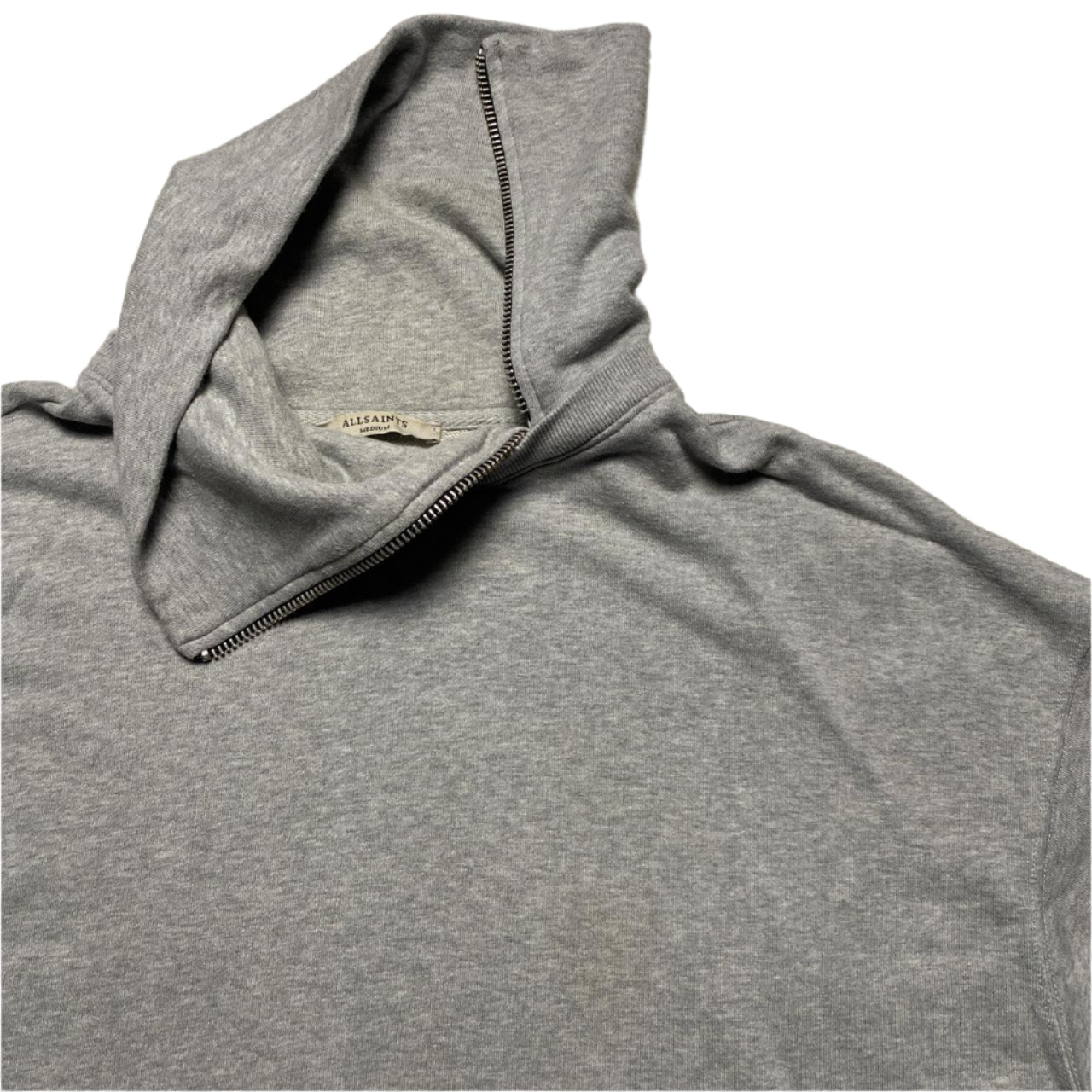 All Saints Grey Turtle Neck Zip Jumper (M)