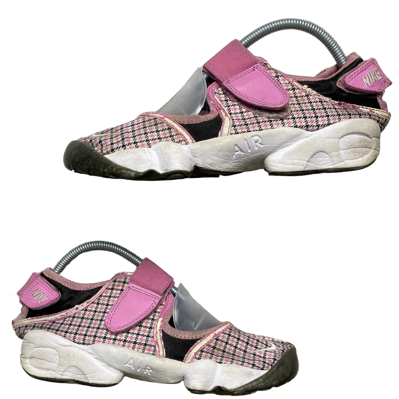 Nike Air Rift Pink White and Black Tweed Vintage 2005 Tabi Split Toe Shoes (UK 6.5)
