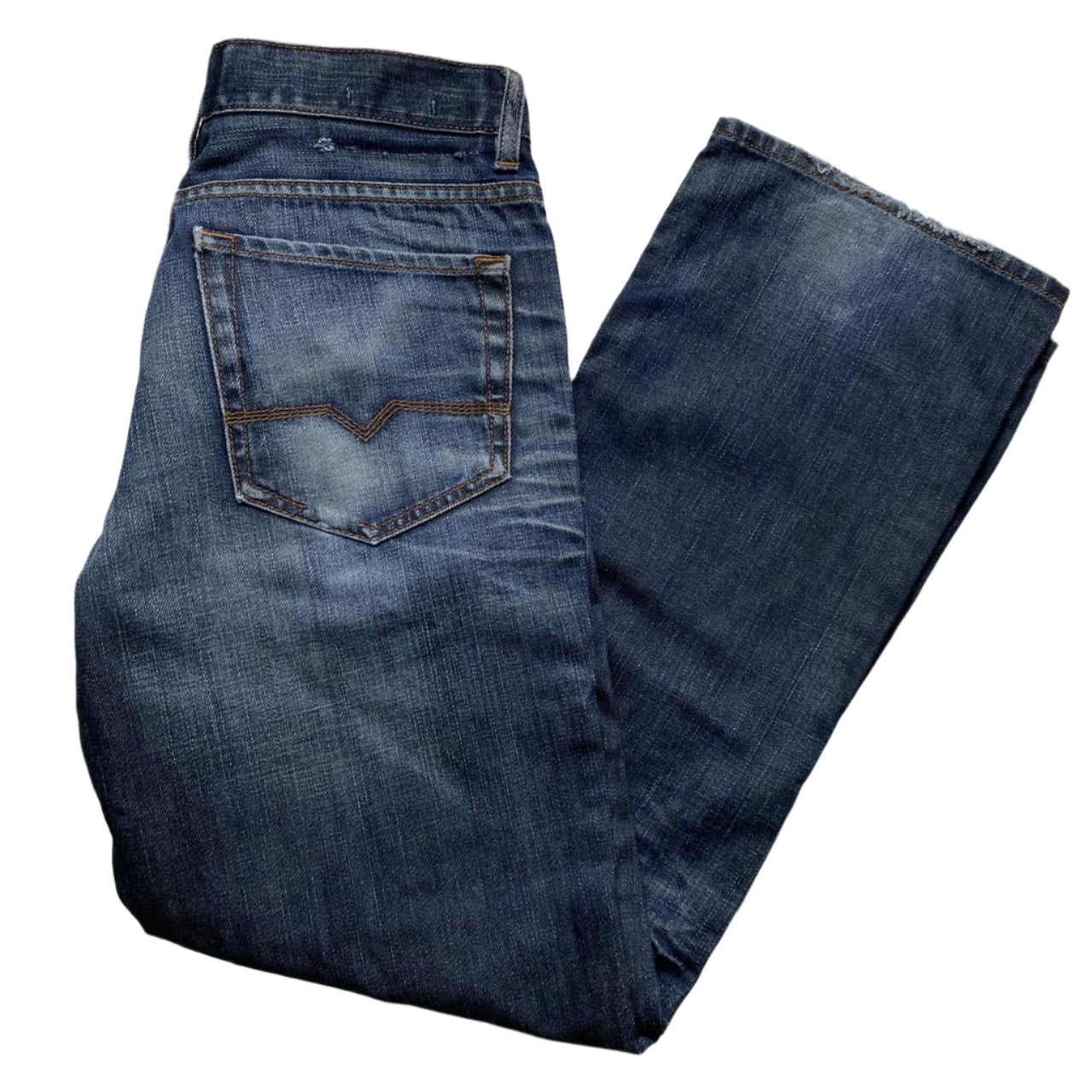 Hugo Boss Dark Navy Stonewash Distressed Jeans (34W)
