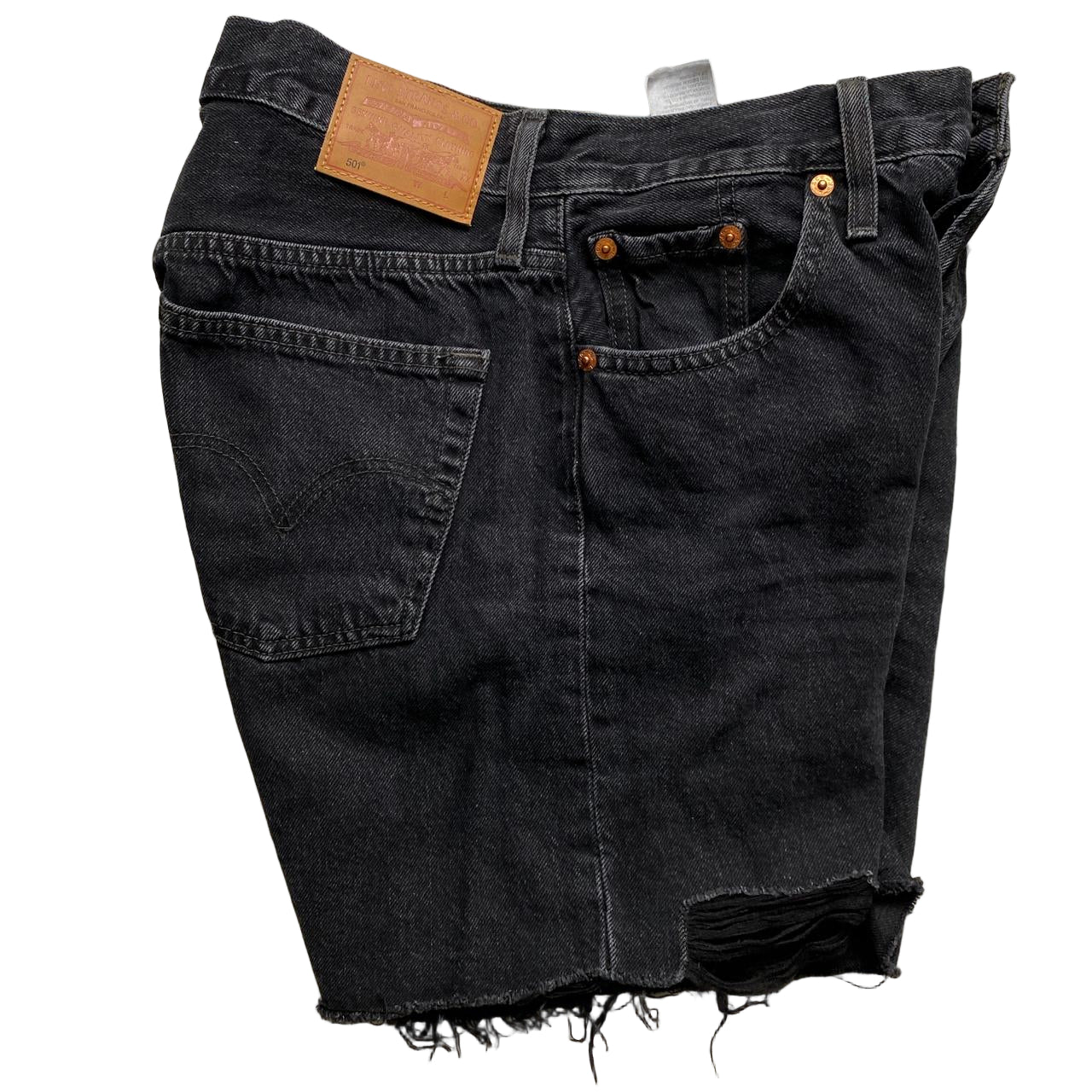 Levis 501 Womens Cut Down Shorts Black Charcoal (25W)