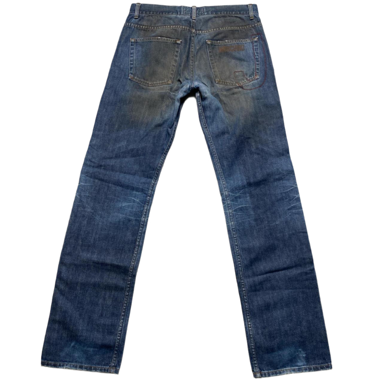 Moschino Jeans Vintage Baggy Navy Distressed Denim (34W)