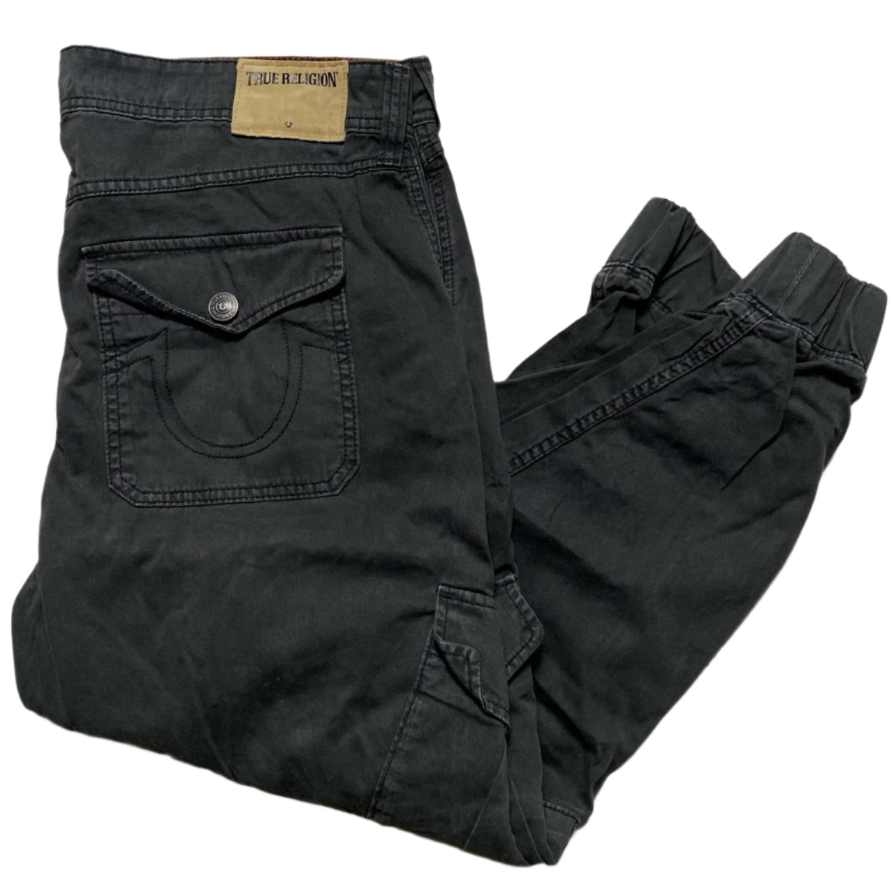 True Religion Grey Cargo Trousers (34W)