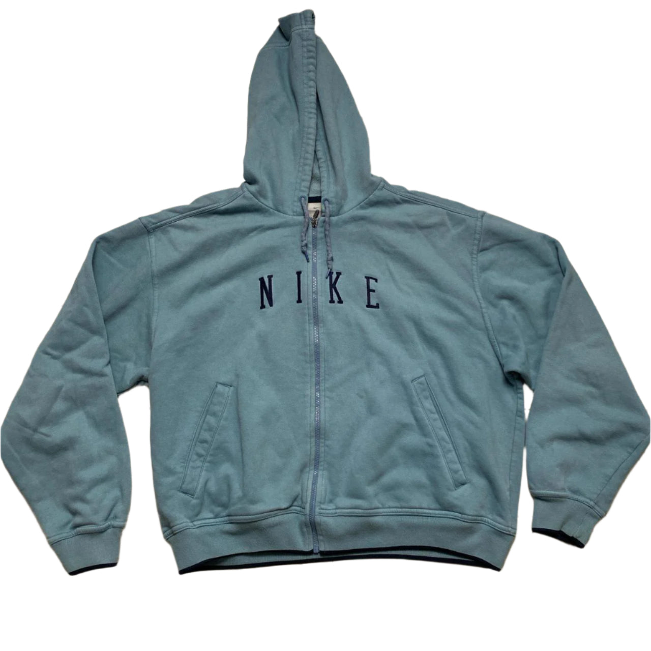 Nike Spellout Blue and And Navy Womens Vintage Zip Hoodie (XL)