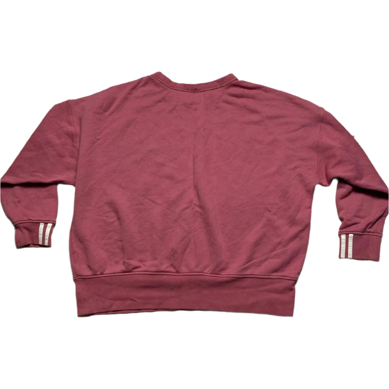 Adidas Originals Oversized Cropped Pink and White Jumper (XL)