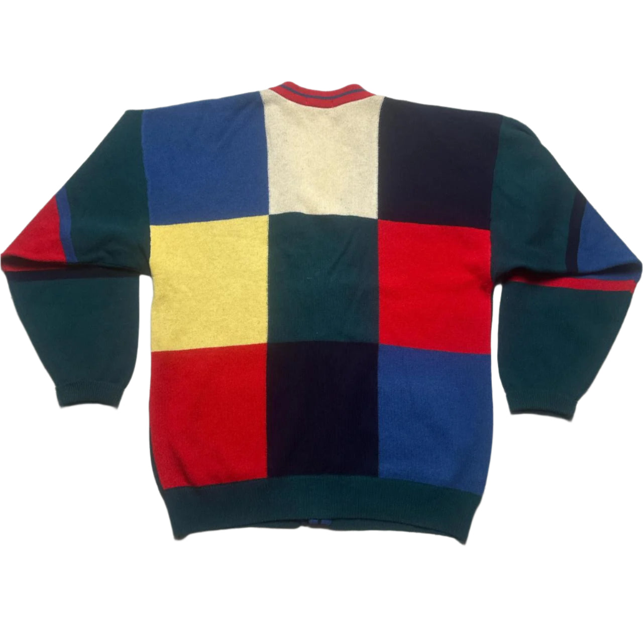 Paco Vintage 90’s Wool Multi Colour Patch Cardigan Jumper