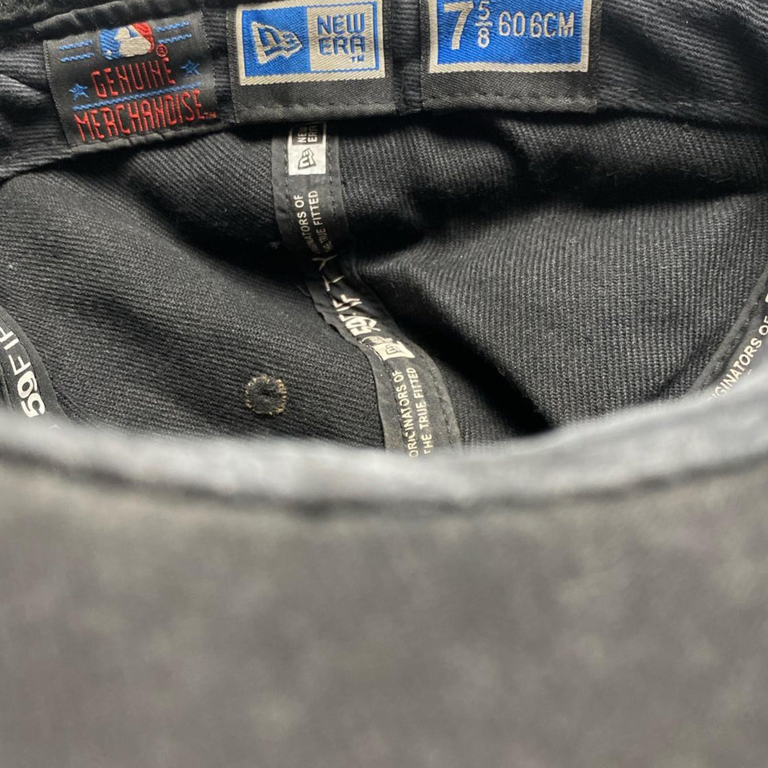 New York Yankees Black and White Dog Ear Fitted Cap